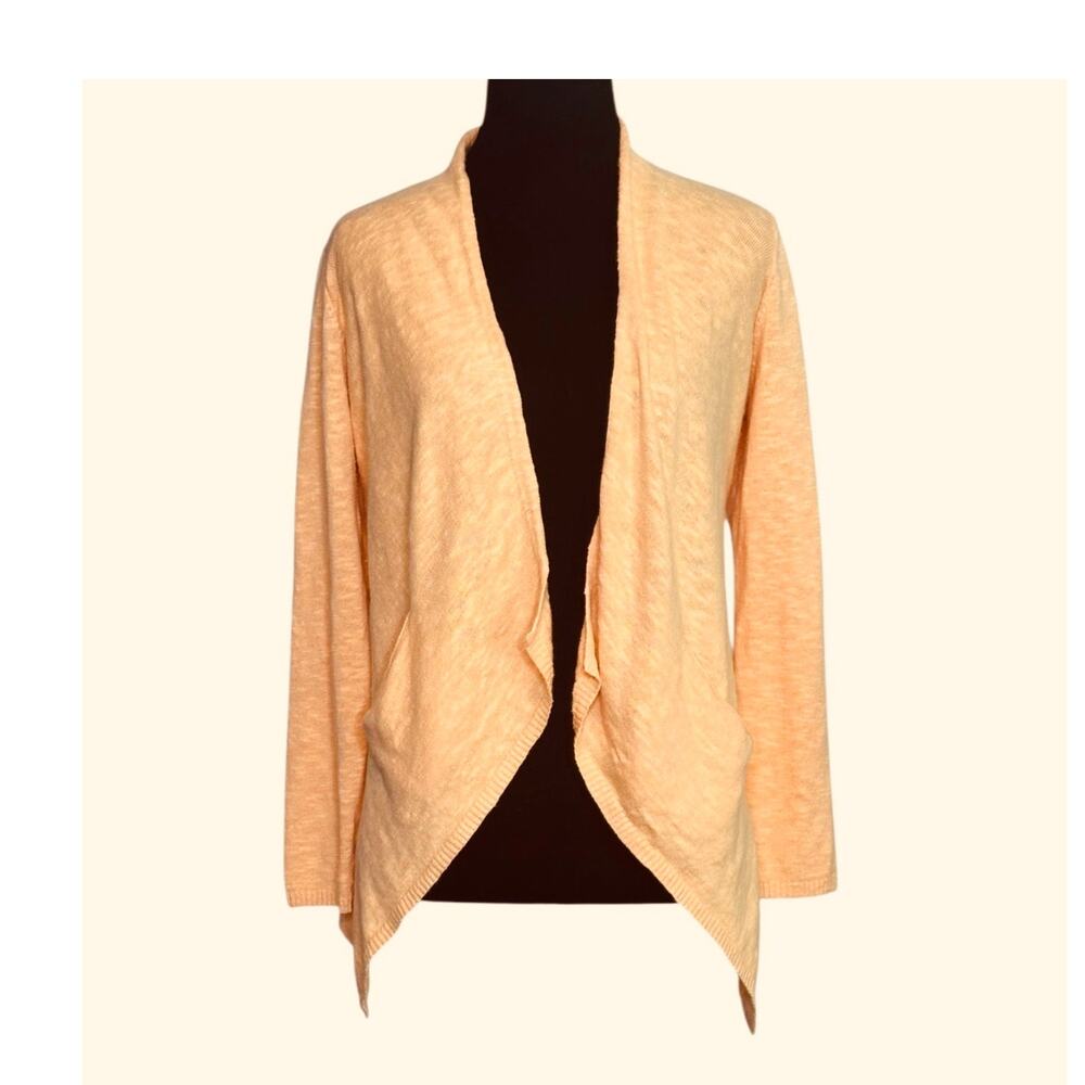 Eileen Fisher light orange open front cardigan size PS